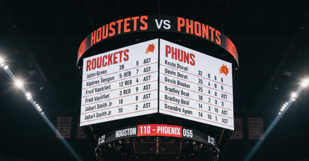 Houston Rockets vs Phoenix Suns Match Player Stats