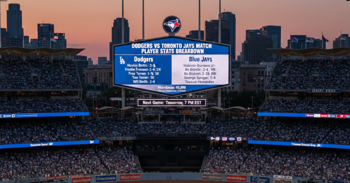Dodgers vs Toronto Blue Jays Match Player Stats Breakdown