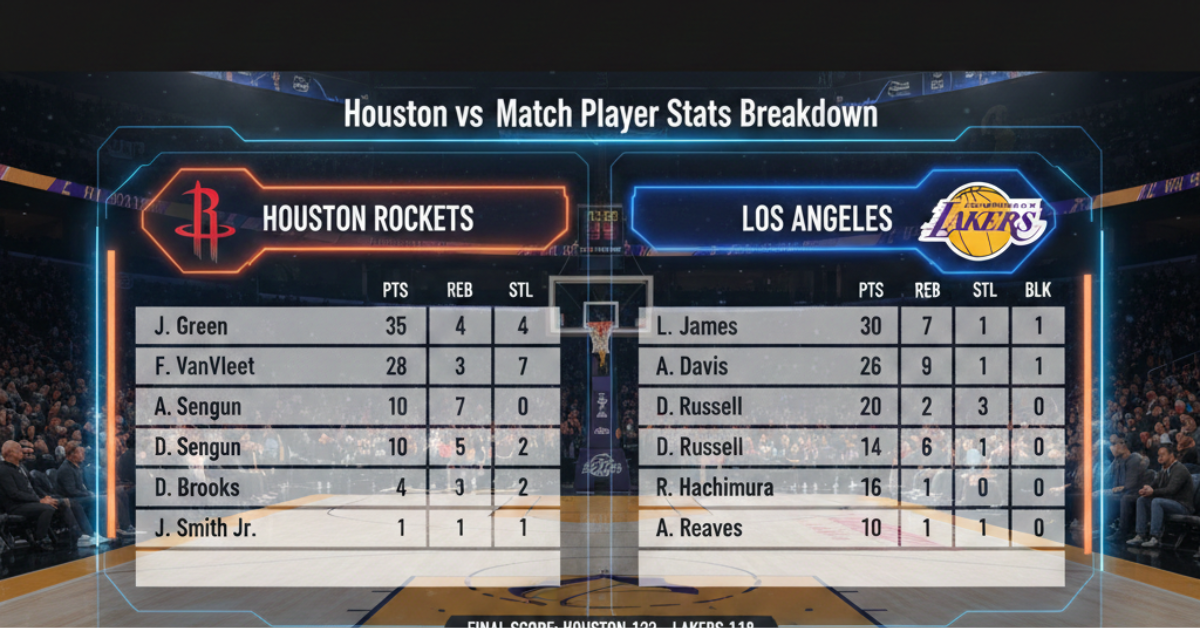 Houston Rockets vs Lakers Match Player Stats Breakdown