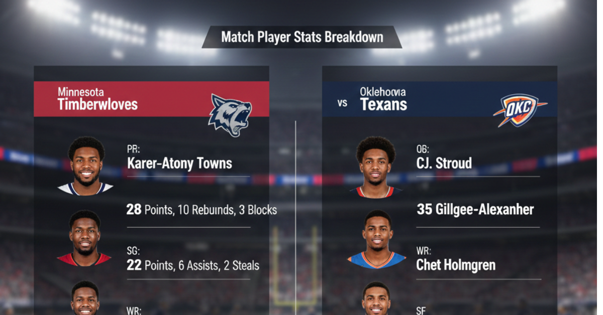 Timberwolves vs Oklahoma City Thunder Match Player Stats Breakdown
