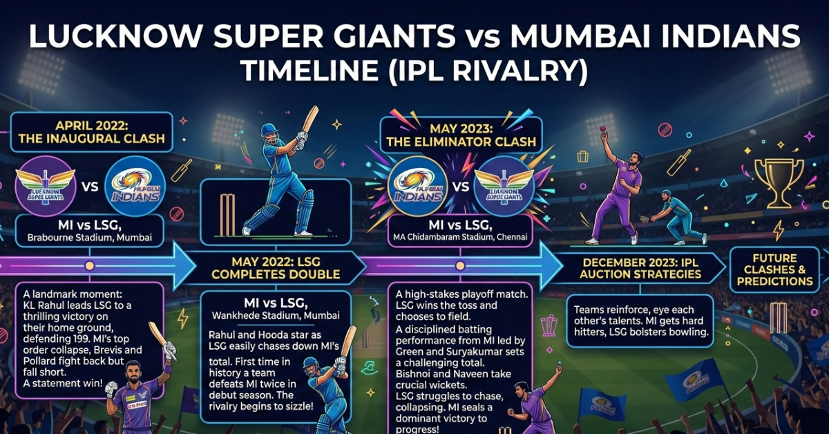 Lucknow Super Giants vs Mumbai Indians Timeline (IPL Rivalry)