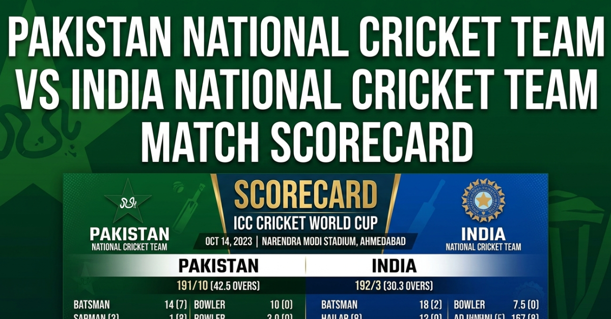 Pakistan National Cricket Team vs India National Cricket Team Match Scorecard